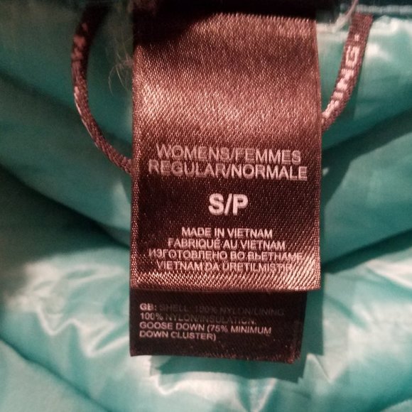 North Face Womens Small Blue Goose Down Puffer Jacket Quilted Winter Puff Coat S - Picture 7 of 9